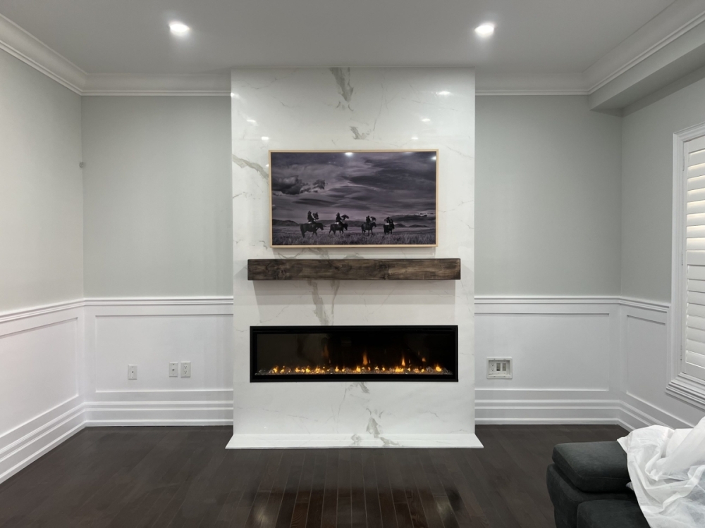 Marble fireplace build