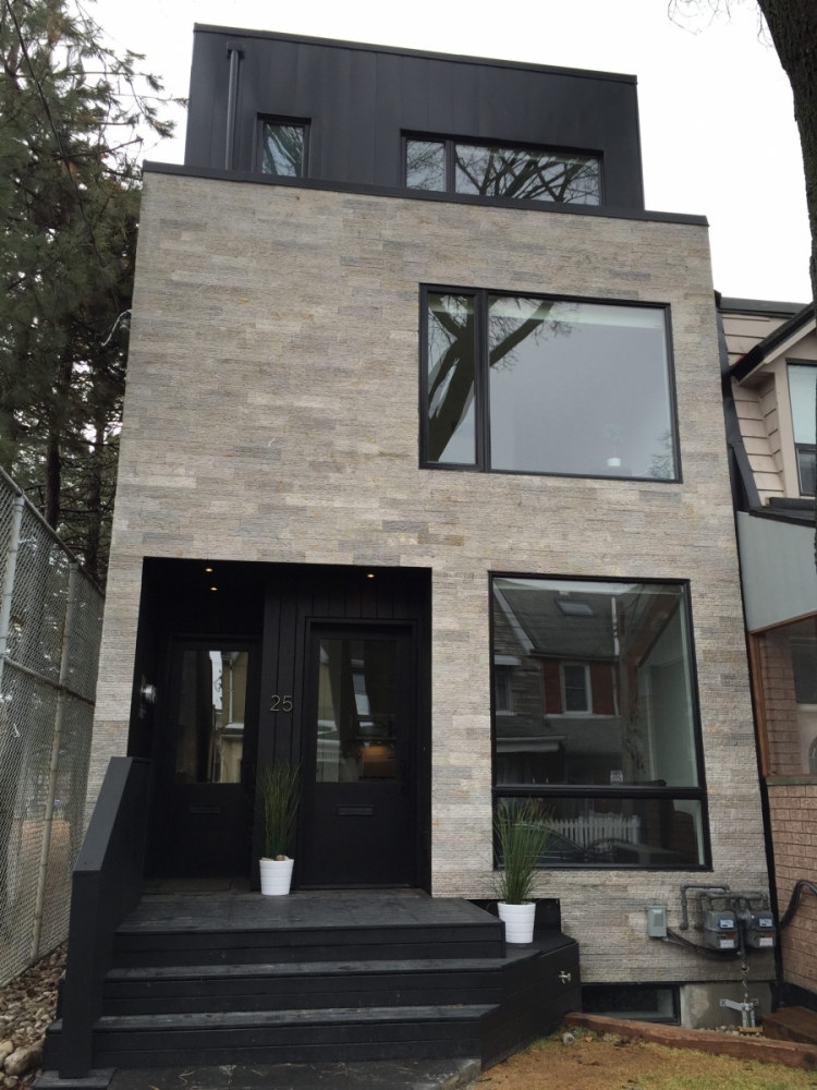 Modern Exterior Home Install Fossil Cascade erthcoverings
