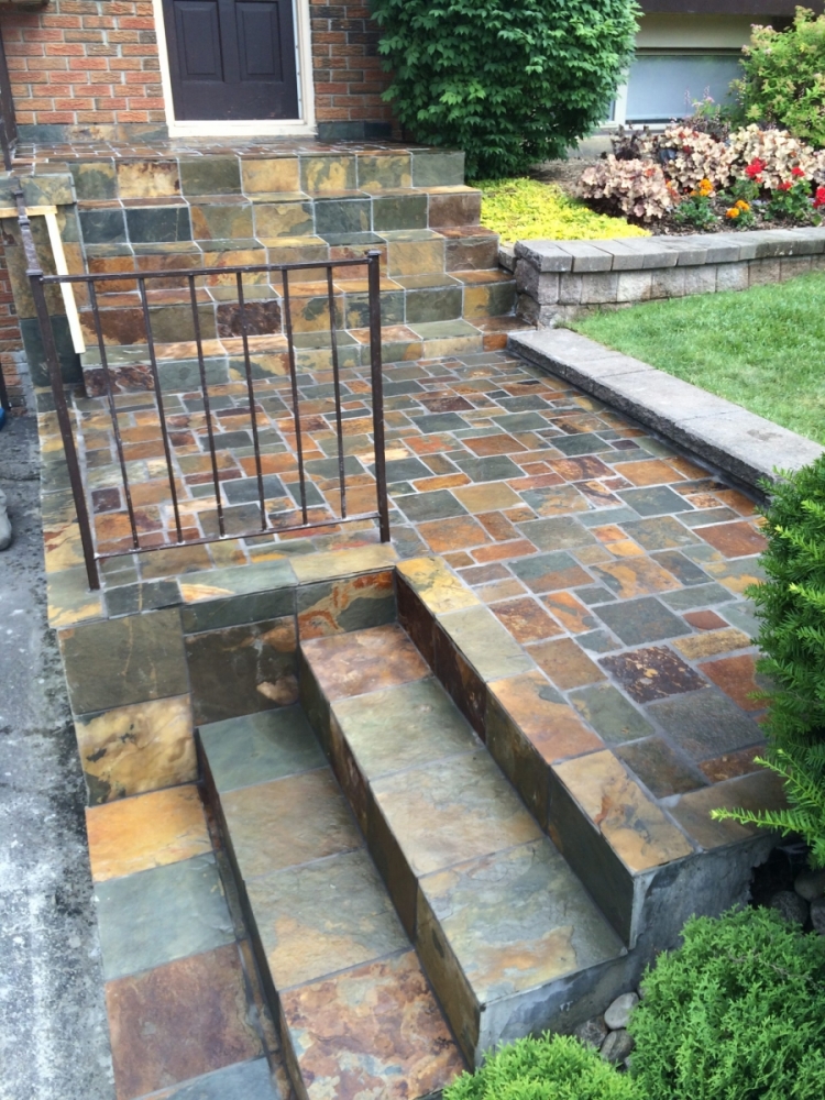 Natural Stone Pavement Installation Outback Brown ILPM Erthcoverings