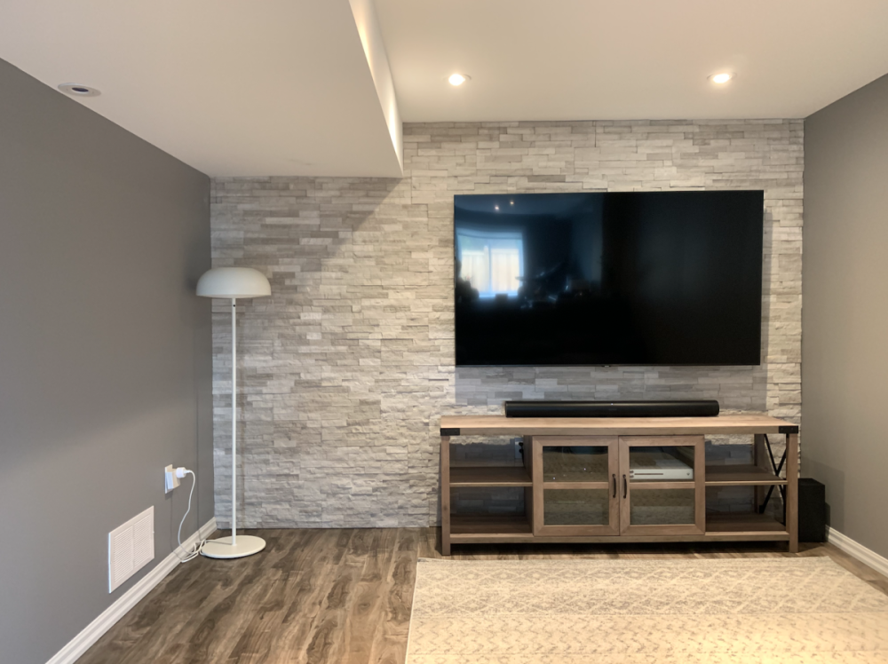 Tv feature stone wall
