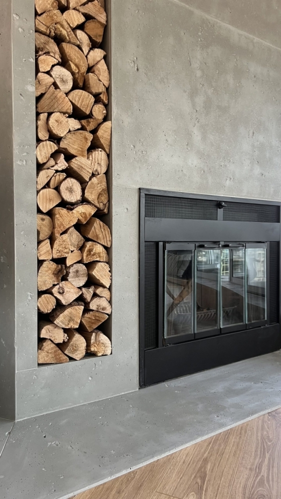 concrete panels for fireplace
