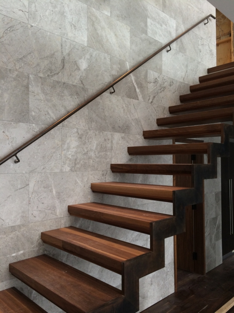 stone stair case wall